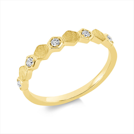 Ring 18 kt GG, 5 Brill. 0,10 ct, TW-si