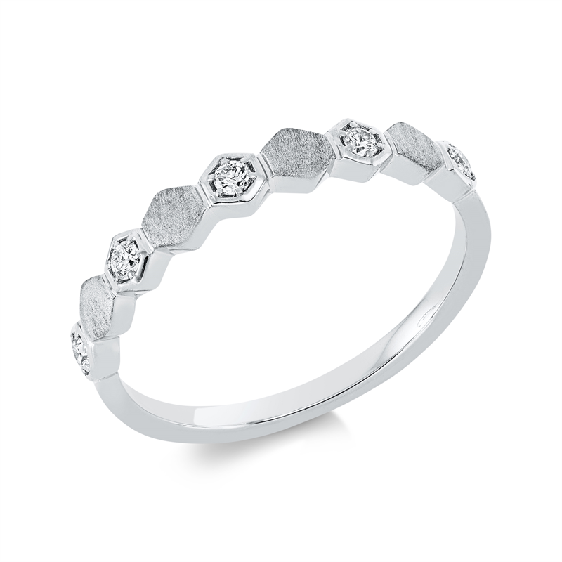 Ring 18 kt WG, 5 Brill. 0,10 ct, TW-si