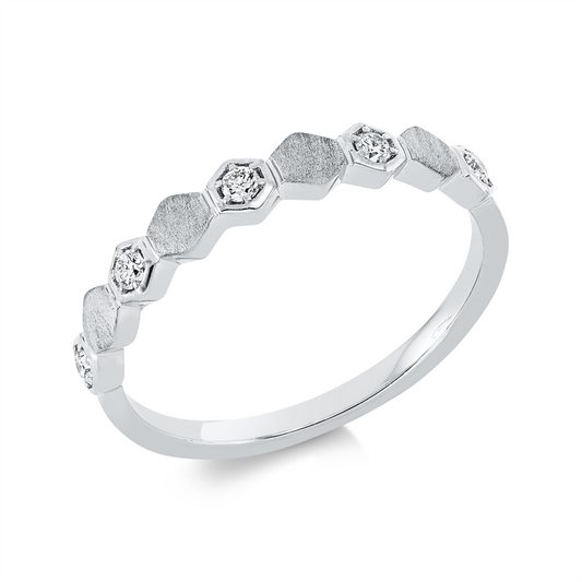 Ring 18 kt WG, 5 Brill. 0,10 ct, TW-si