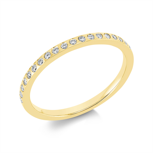 Ring 18 kt GG, 19 Brill. 0,18 ct, TW-si