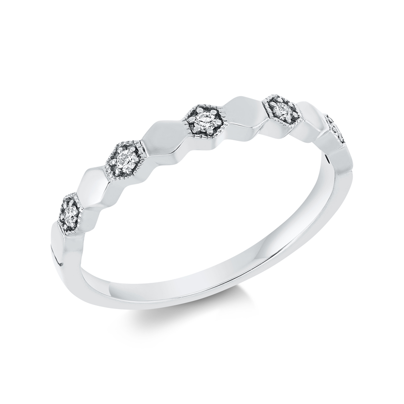Ring 18 kt WG, 5 Brill. 0,06 ct, TW-si