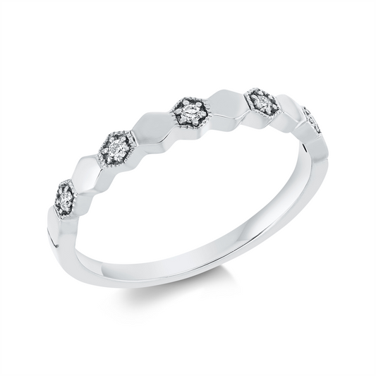 Ring 18 kt WG, 5 Brill. 0,06 ct, TW-si