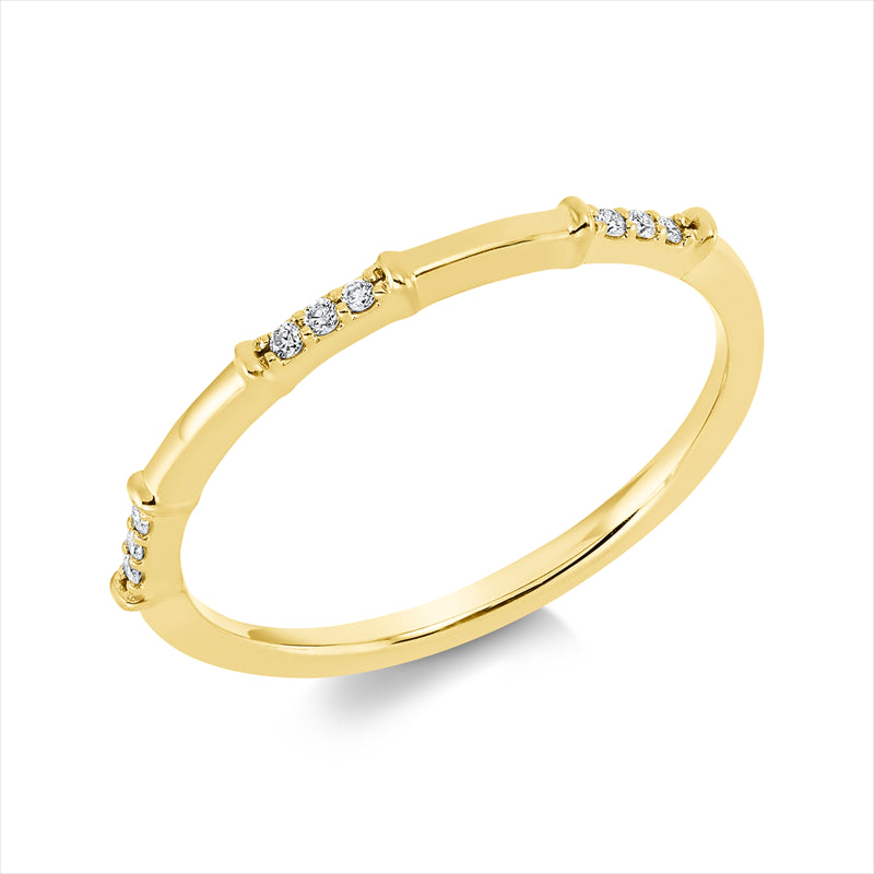 Ring 18 kt GG, 9 Brill. 0,05 ct, TW-si