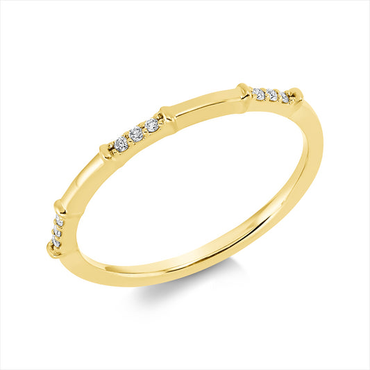 Ring 18 kt GG, 9 Brill. 0,05 ct, TW-si