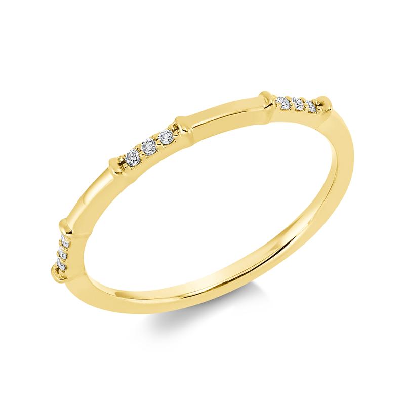 Ring 18 kt GG, 9 Brill. 0,05 ct, TW-si