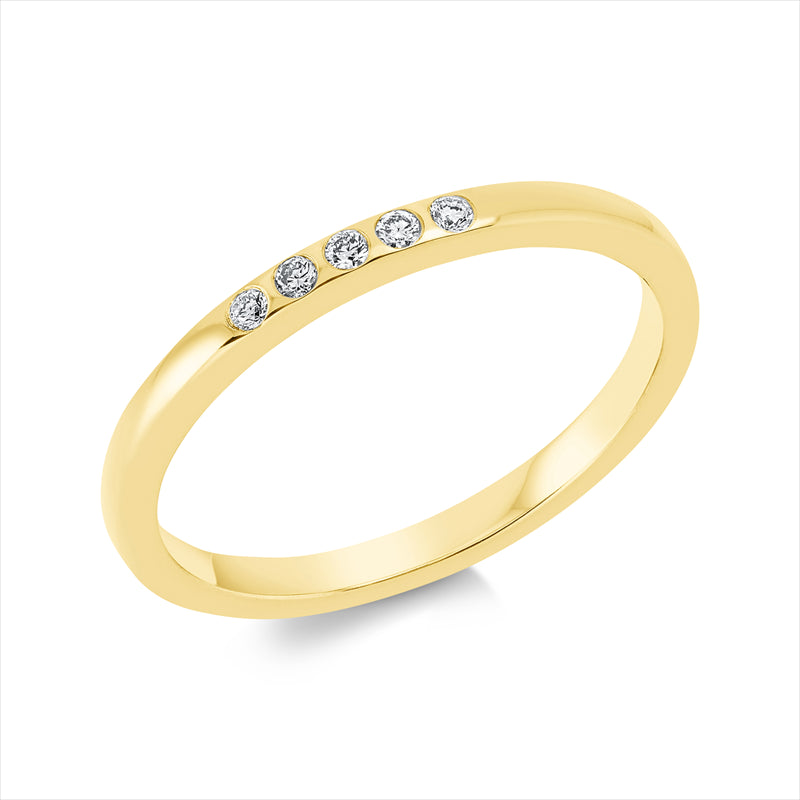 Ring 18 kt GG, 5 Brill. 0,05 ct, TW-si