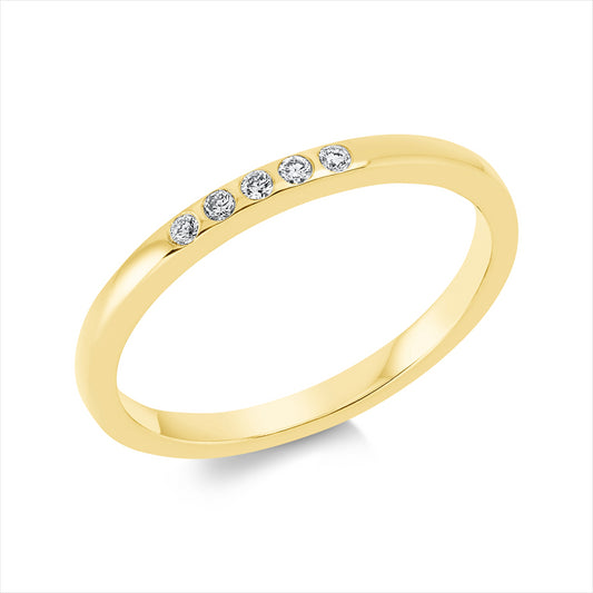 Ring 18 kt GG, 5 Brill. 0,05 ct, TW-si