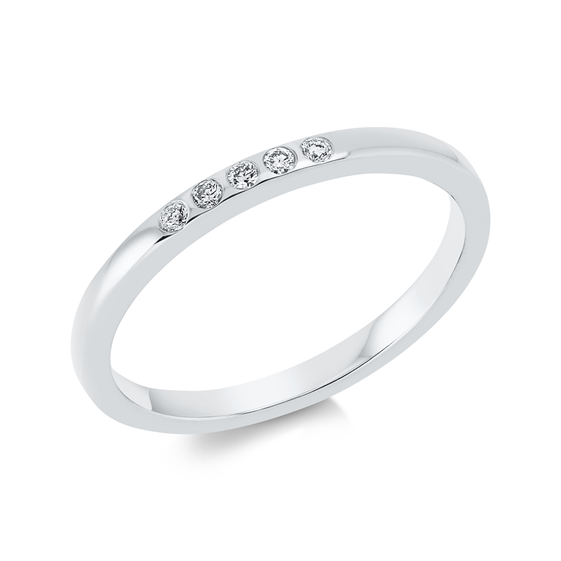 Ring 18 kt WG, 5 Brill. 0,05 ct, TW-si