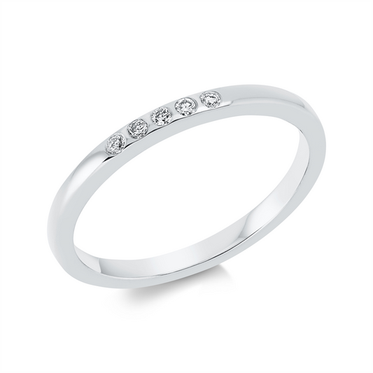 Ring 18 kt WG, 5 Brill. 0,05 ct, TW-si