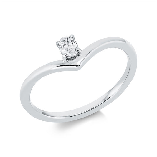 Ring 18 kt WG, 1 Oval 0,13 ct, TW-si