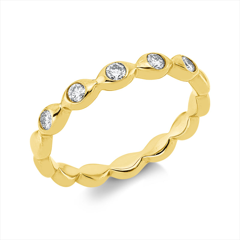 Ring 18 kt GG, 5 Brill. 0,20 ct, TW-vsi