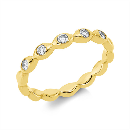 Ring 18 kt GG, 5 Brill. 0,20 ct, TW-vsi