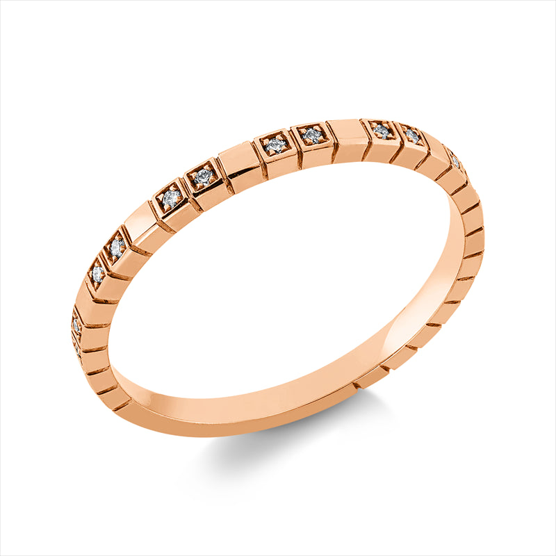 Ring 18 kt RG, 18 Brill. 0,07 ct, TW-si