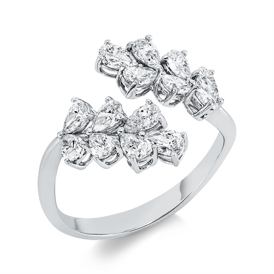 Ring 18 kt WG, 14 Tropfen 1,23 ct, TW-si