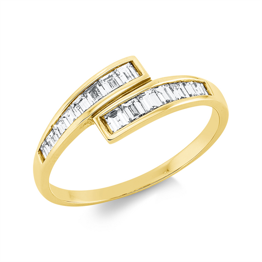 Ring 18 kt GG, 15 Bag. 0,53 ct, TW-si