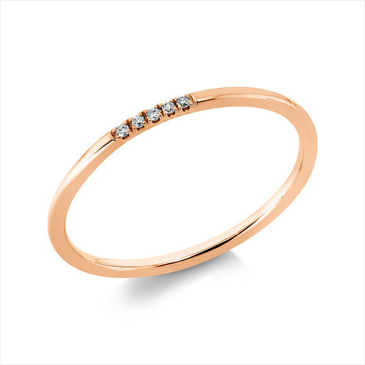 Ring 18 kt RG, 5 Brill. 0,02 ct, I-pi
