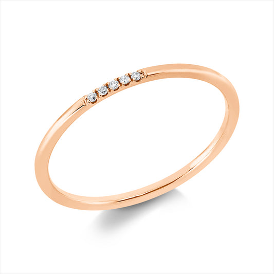 Ring 18 kt RG, 5 Brill. 0,02 ct, I-pi