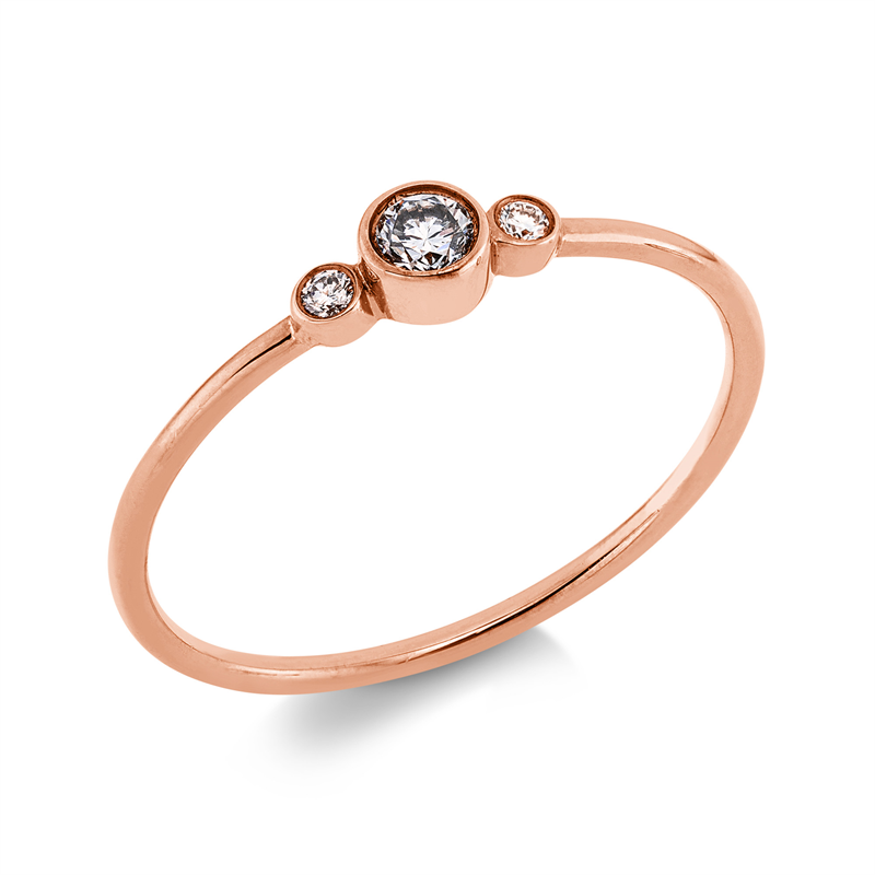 Ring 18 kt RG, 3 Brill. 0,10 ct, TTLB-si