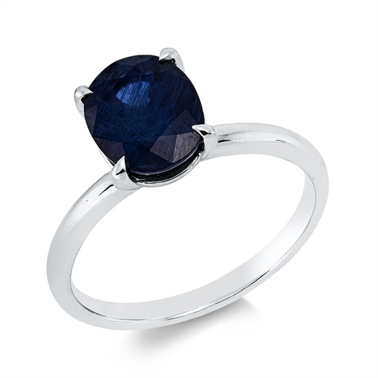 Ring 18 kt WG, 1 Saphir 2,35 ct blau