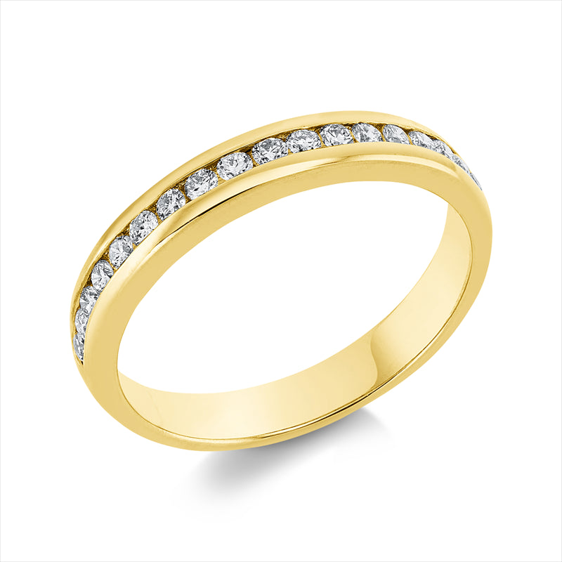 Ring 14 kt GG, 18 Brill. 0,30 ct, TW-si