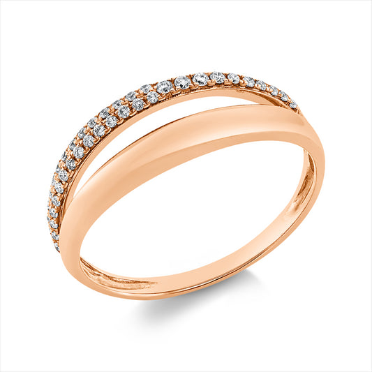 Ring 18 kt RG, 40 Brill. 0,13 ct, TW-si