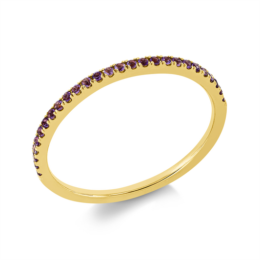 Ring 18 kt GG, 27 Amethyste 0,11 ct lila