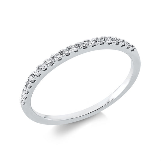 Ring 18 kt WG, 19 Brill. 0,14 ct, W-pi