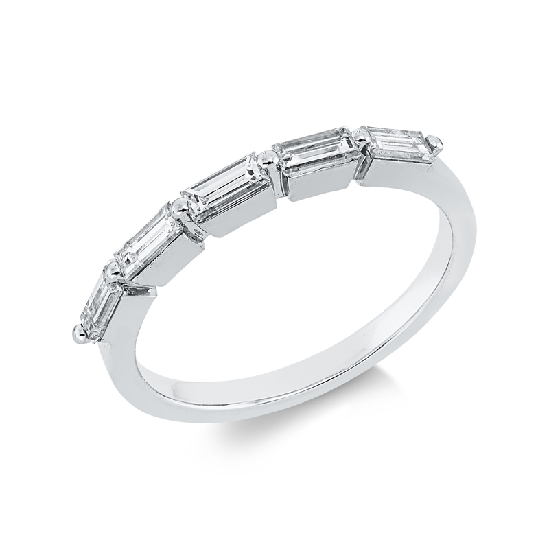 Ring 18 kt WG, 5 Bag. 0,62 ct, TW-vsi