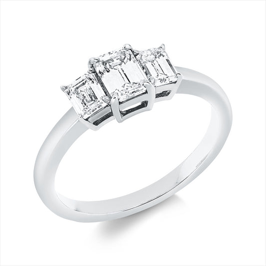 Ring 18 kt WG, 1 Sm.schliff 0,51 ct, TW-si, 2 Sm.schliff 0,52 ct, TW-si