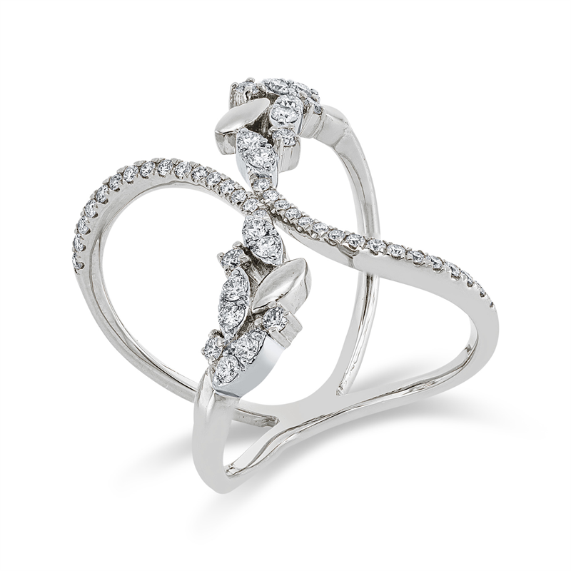 Ring 18 kt WG, 50 Brill. 0,51 ct, TW-si