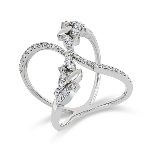 Ring 18 kt WG, 50 Brill. 0,51 ct, TW-si