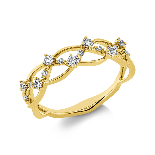 Ring 18 kt GG, 15 Brill. 0,26 ct, I-si/pi