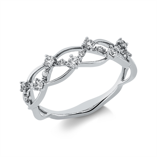 Ring 18 kt WG, 15 Brill. 0,25 ct, I-si/pi