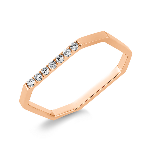 Ring 18 kt RG, 7 Brill. 0,09 ct, TW-si