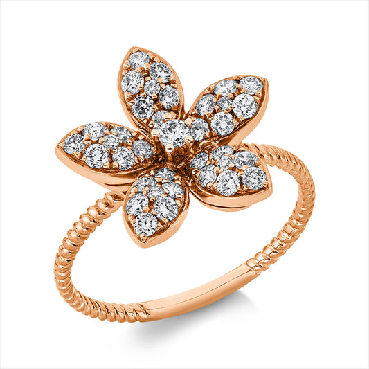 Ring 18 kt RG, 36 Brill. 0,52 ct, TW-si