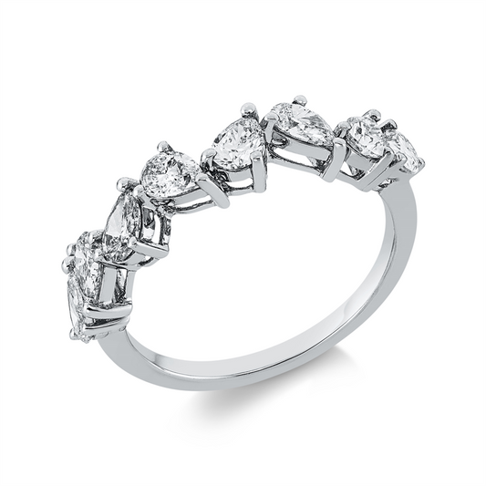 Ring 18 kt WG, 8 Tropfen 1,26 ct, TW-vsi