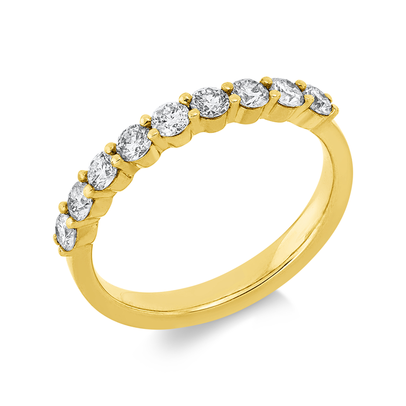 Ring 18 kt GG, 9 Brill. 0,60 ct, TW-si