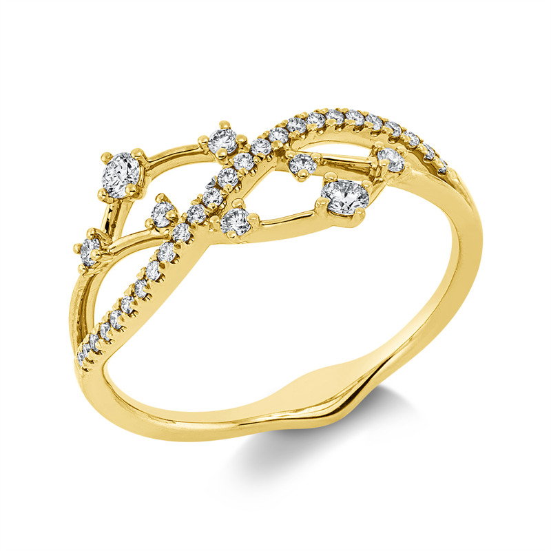 Ring 18 kt GG, 33 Brill. 0,23 ct, I-si/pi