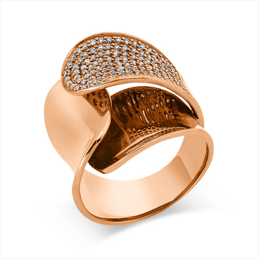 Ring 18 kt RG, 133 Brill. 0,62 ct, TW-si