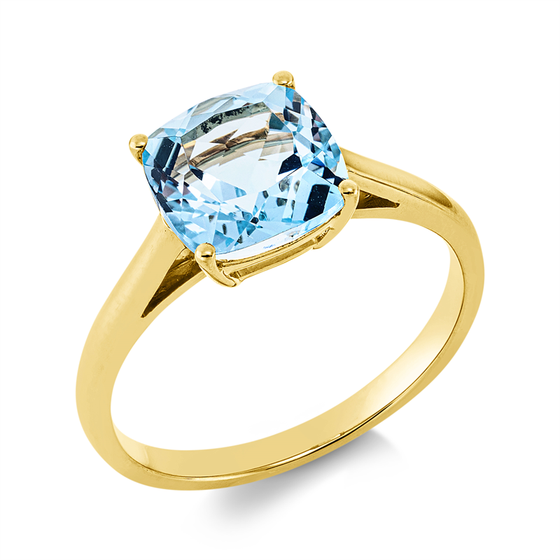 Ring 18 kt GG, 1 Topas 3,10 ct sky blue