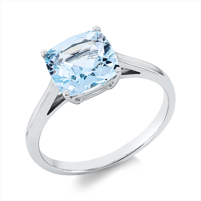 Ring 18 kt WG, 1 Topas 3,20 ct sky blue