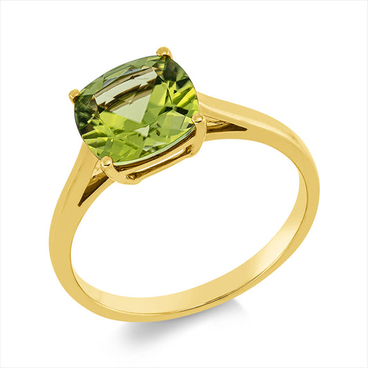 Ring 18 kt GG, 1 Peridot 2,50 ct grün