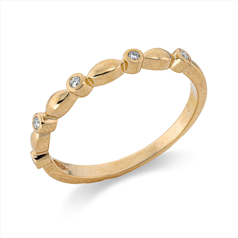 Ring 18 kt GG, 5 Brill. 0,05 ct, TW-si