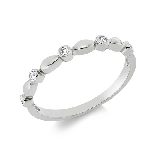 Ring 18 kt WG, 5 Brill. 0,07 ct, TW-si