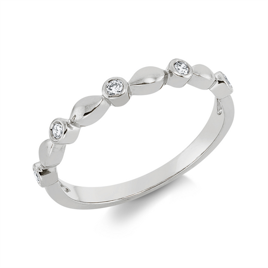 Ring 18 kt WG, 5 Brill. 0,09 ct, TW-si