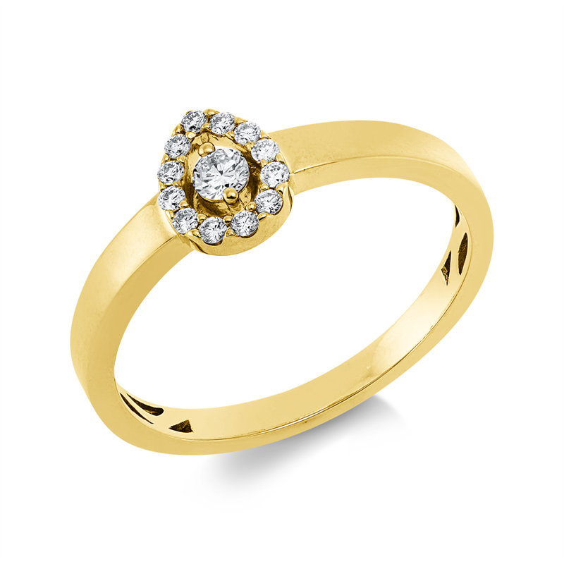 Ring 18 kt GG, 13 Brill. 0,16 ct, TW-si