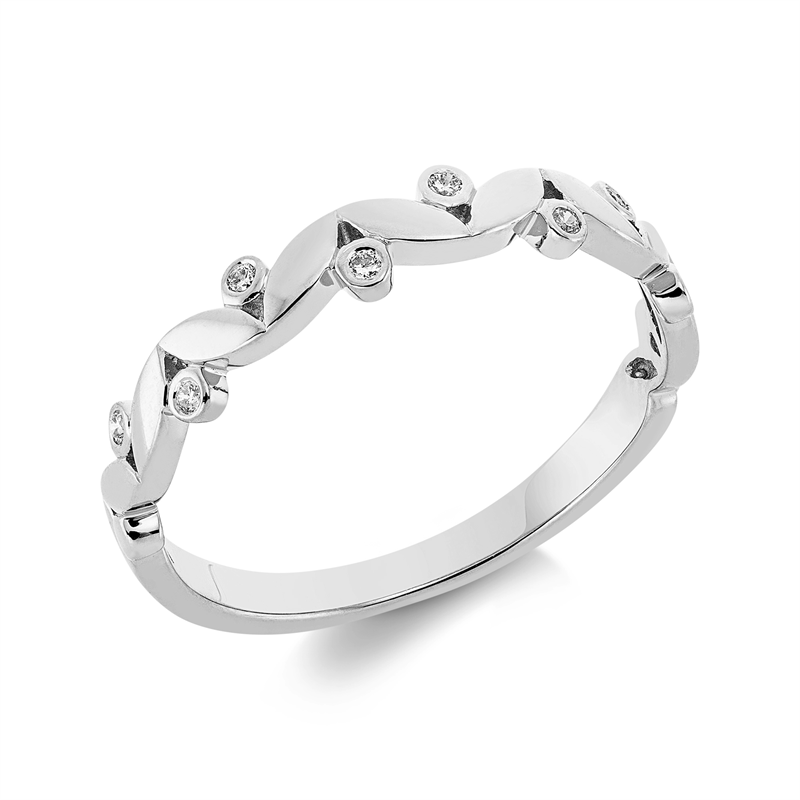 Ring 18 kt WG, 8 Brill. 0,06 ct, TW-si