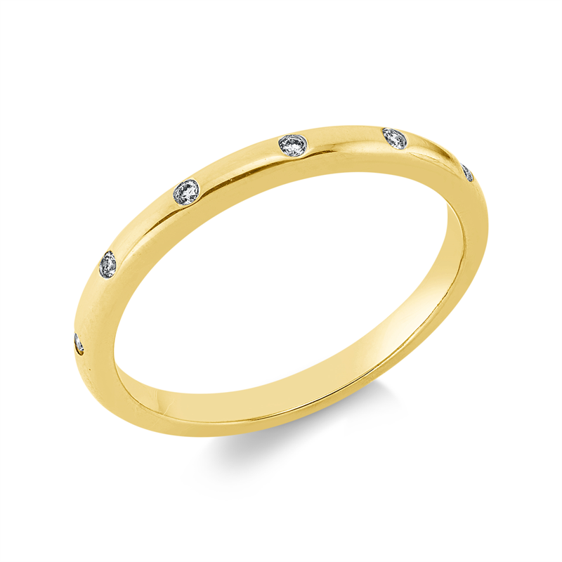 Ring 18 kt GG, 6 Brill. 0,05 ct, TW-si