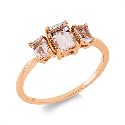 Ring 18 kt RG, 1 Morganit 0,60 ct, 2 Morganit 0,50 ct