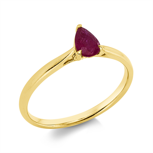 Ring 18 kt GG, 1 Rubin 0,38 ct rot